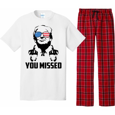 You Missed Trump Middle Finger Usa Funny Pajama Set