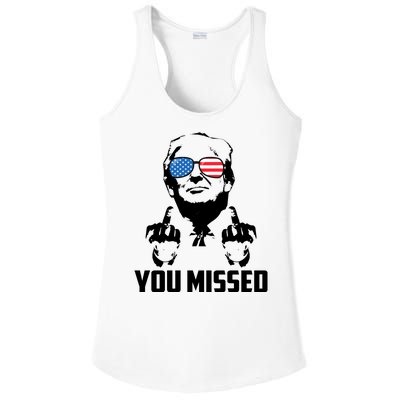 You Missed Trump Middle Finger Usa Funny Ladies PosiCharge Competitor Racerback Tank