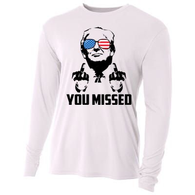 You Missed Trump Middle Finger Usa Funny Cooling Performance Long Sleeve Crew