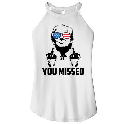 You Missed Trump Middle Finger Usa Funny Women’s Perfect Tri Rocker Tank