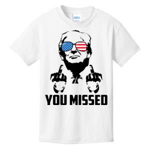 You Missed Trump Middle Finger Usa Funny Kids T-Shirt