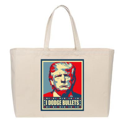 You Missed Trump I Dodge Bullets Cotton Canvas Jumbo Tote