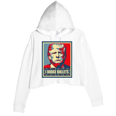 You Missed Trump I Dodge Bullets Crop Fleece Hoodie