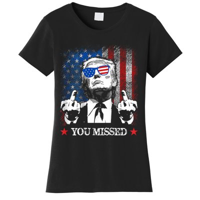 You Missed Trump 2024 Us American Flag Women's T-Shirt