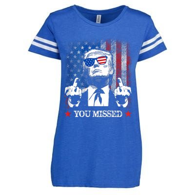 You Missed Trump 2024 Us American Flag Enza Ladies Jersey Football T-Shirt