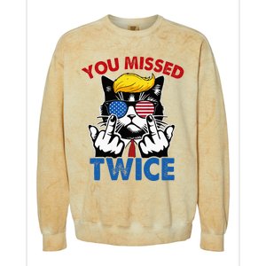 You Missed Twice Trump 2024 Colorblast Crewneck Sweatshirt