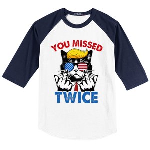 You Missed Twice Trump 2024 Baseball Sleeve Shirt