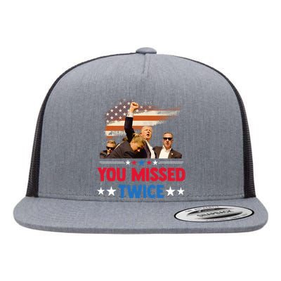 You Missed Twice Flat Bill Trucker Hat