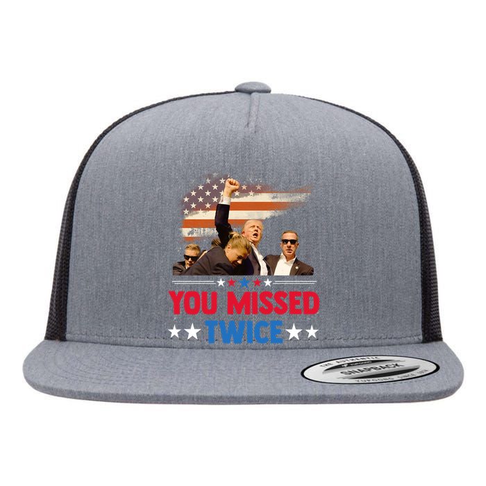 You Missed Twice Flat Bill Trucker Hat