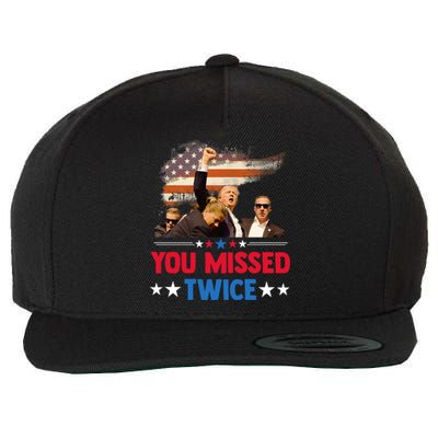 You Missed Twice Wool Snapback Cap