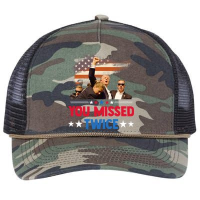 You Missed Twice Retro Rope Trucker Hat Cap