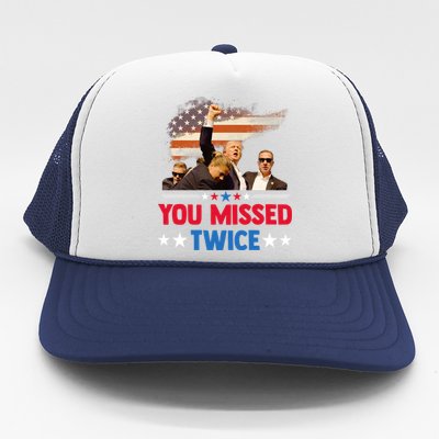 You Missed Twice Trucker Hat