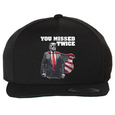 You Missed Twice Trum Wool Snapback Cap