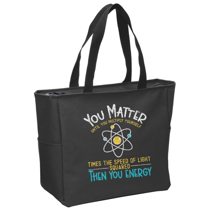 You Matter Until You Multiply Yourself Funny Science Physics Zip Tote Bag