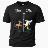 You Me Unicorn Pole Dancing Unicorn Cooling Performance Crew T-Shirt