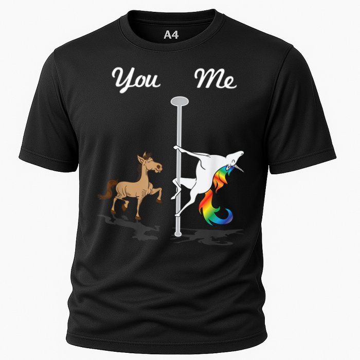 You Me Unicorn Pole Dancing Unicorn Cooling Performance Crew T-Shirt