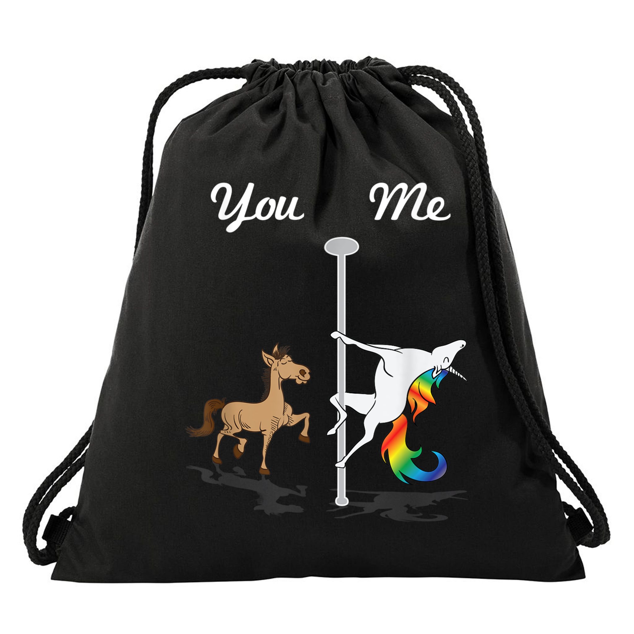 You Me Unicorn Pole Dancing Unicorn Drawstring Bag