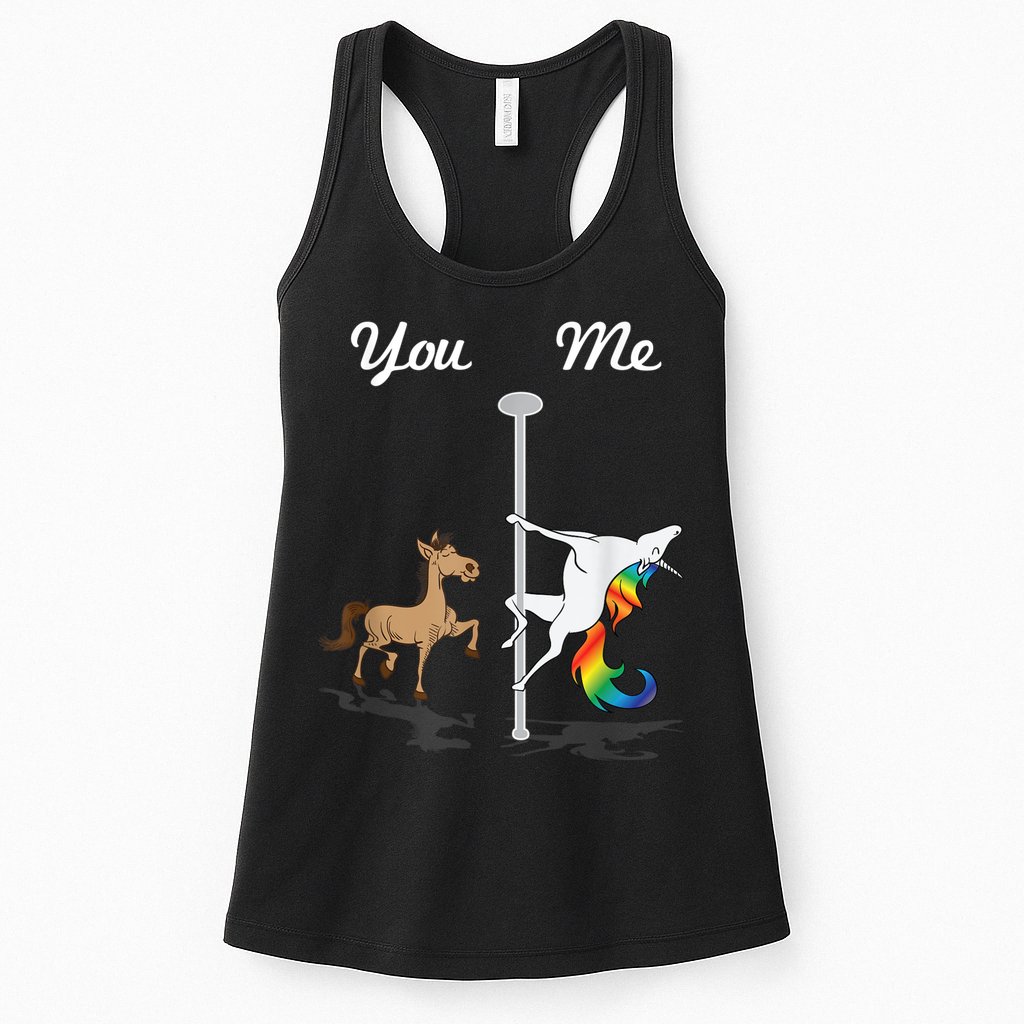 You Me Unicorn Pole Dancing Unicorn Womens Tank Top