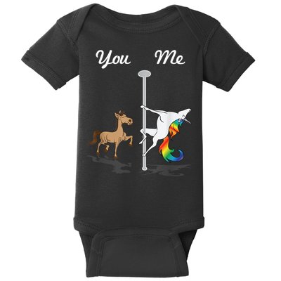 You Me Unicorn Pole Dancing Unicorn Baby Bodysuit