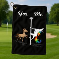 You Me Unicorn Pole Dancing Unicorn Golf Towel