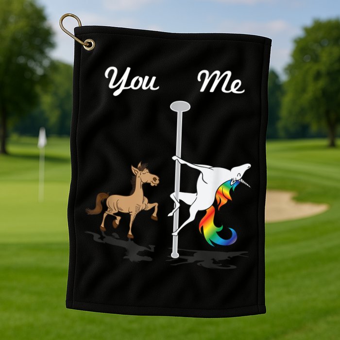 You Me Unicorn Pole Dancing Unicorn Golf Towel