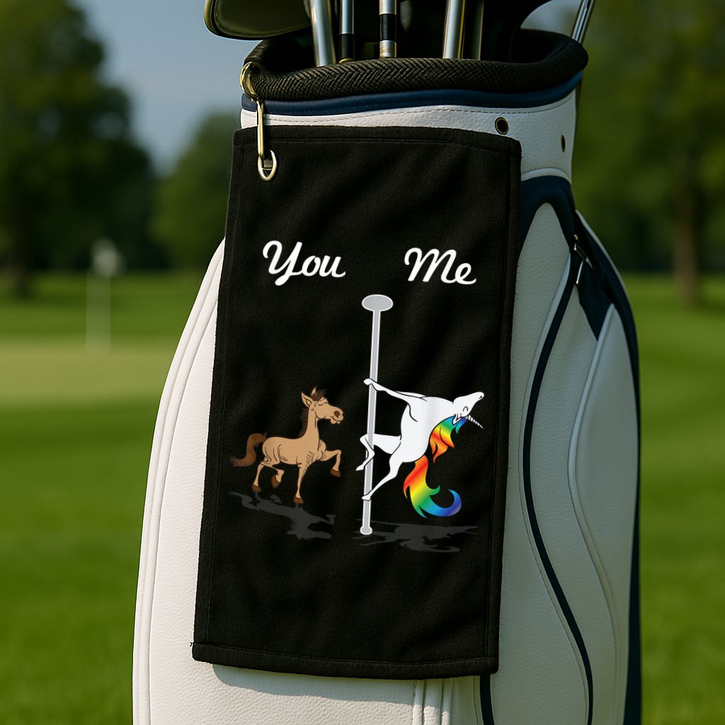 You Me Unicorn Pole Dancing Unicorn Golf Towel