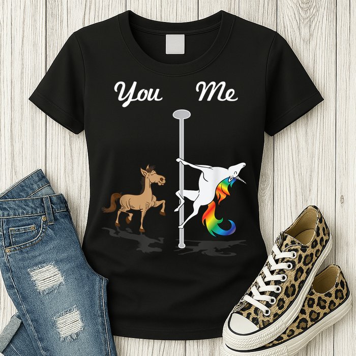 You Me Unicorn Pole Dancing Unicorn Womens T-Shirt