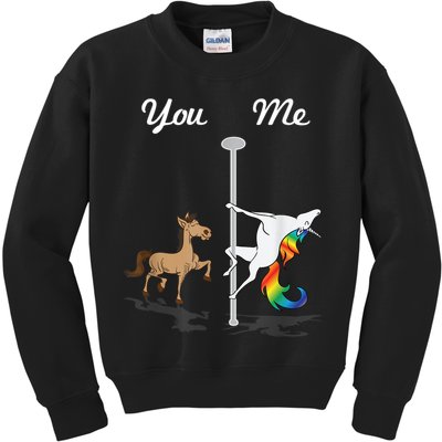 You Me Unicorn Pole Dancing Unicorn Kids Sweatshirt