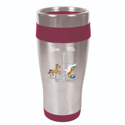 You Me Unicorn Pole Dancing Unicorn 16oz Travel Tumbler