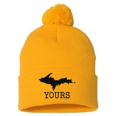 Yooper Michigan Upper Peninsula Up Yours Pom Pom 12in Knit Beanie