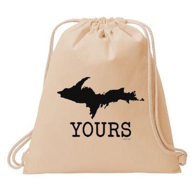 Yooper Michigan Upper Peninsula Up Yours Drawstring Bag