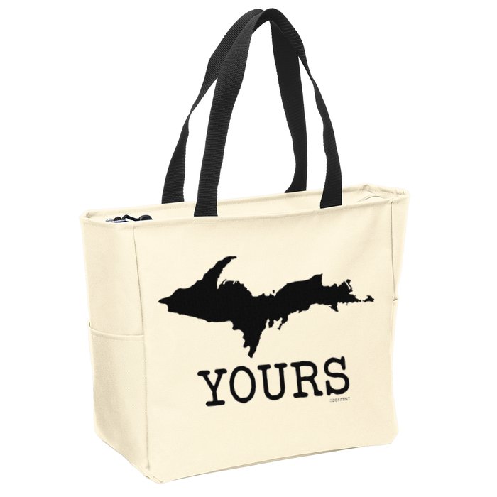 Yooper Michigan Upper Peninsula Up Yours Zip Tote Bag