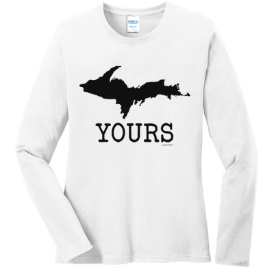 Yooper Michigan Upper Peninsula Up Yours Ladies Long Sleeve Shirt