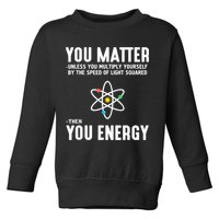 You Matter Unless You Multiply Yourself By The Speed Of Light Squared Then You Energy Toddler Sweatshirt