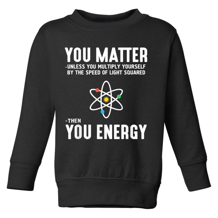 You Matter Unless You Multiply Yourself By The Speed Of Light Squared Then You Energy Toddler Sweatshirt