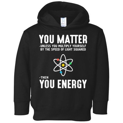 You Matter Unless You Multiply Yourself By The Speed Of Light Squared Then You Energy Toddler Hoodie