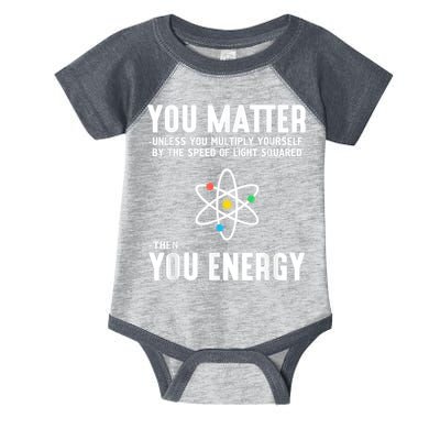 You Matter Unless You Multiply Yourself By The Speed Of Light Squared Then You Energy Infant Baby Jersey Bodysuit