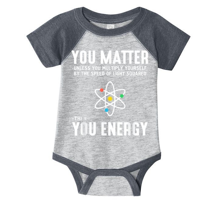 You Matter Unless You Multiply Yourself By The Speed Of Light Squared Then You Energy Infant Baby Jersey Bodysuit