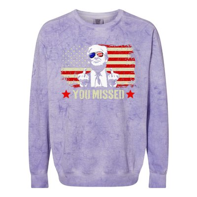 You Missed Usa Flag Donald Trump 2024 Rally Proud American Presidential Election Colorblast Crewneck Sweatshirt