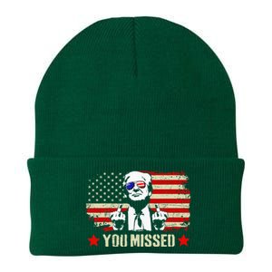 You Missed Usa Flag Donald Trump 2024 Rally Proud American Presidential Election Knit Cap Winter Beanie