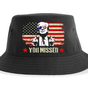 You Missed Usa Flag Donald Trump 2024 Rally Proud American Presidential Election Sustainable Bucket Hat