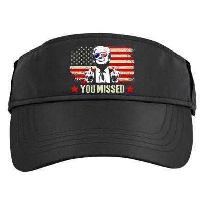 You Missed Usa Flag Donald Trump 2024 Rally Proud American Presidential Election Adult Drive Performance Visor