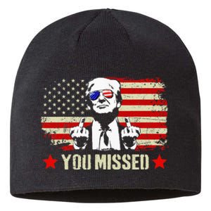 You Missed Usa Flag Donald Trump 2024 Rally Proud American Presidential Election Sustainable Beanie