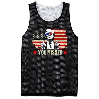 You Missed Usa Flag Donald Trump 2024 Rally Proud American Presidential Election Mesh Reversible Basketball Jersey Tank