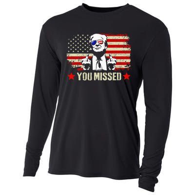 You Missed Usa Flag Donald Trump 2024 Rally Proud American Presidential Election Cooling Performance Long Sleeve Crew