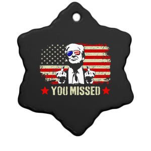 You Missed Usa Flag Donald Trump 2024 Rally Proud American Presidential Election Ceramic Star Ornament