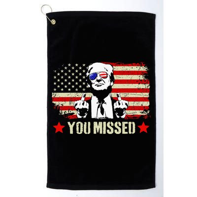 You Missed Usa Flag Donald Trump 2024 Rally Proud American Presidential Election Golf Towel