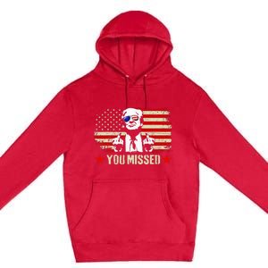 You Missed Usa Flag Donald Trump 2024 Rally Proud American Presidential Election Premium Pullover Hoodie