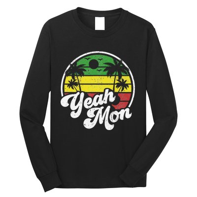 Yeah Mon Vintage Jamaica Reggae Jamaican Vacation Retro Gift Long Sleeve Shirt