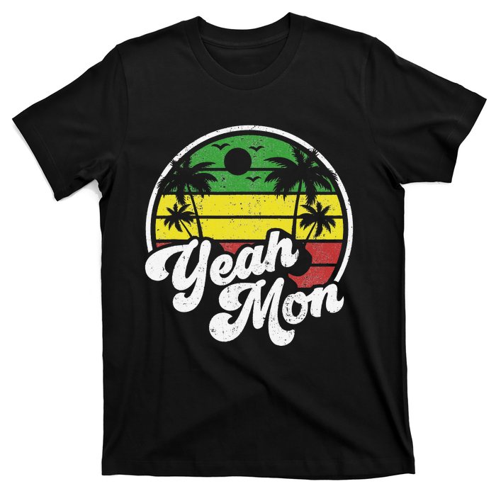 Yeah Mon Vintage Jamaica Reggae Jamaican Vacation Retro Gift T-Shirt